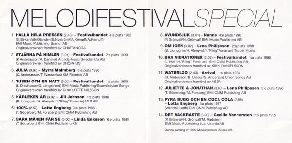 Various : Melodifestival Special (CD, Comp)