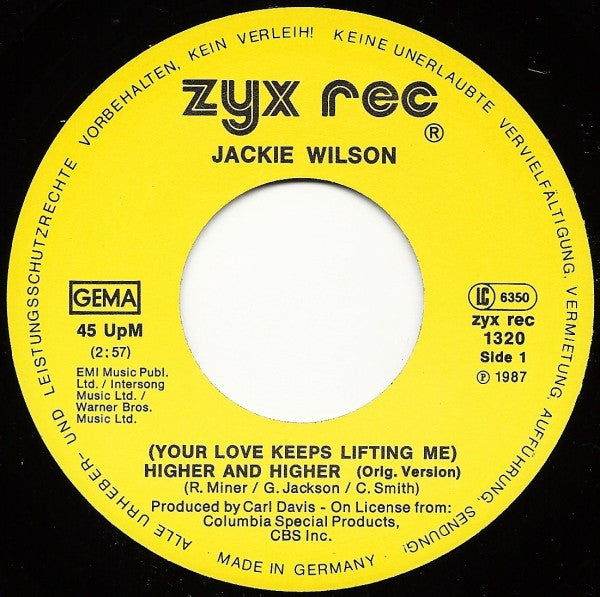 Jackie Wilson : Higher And Higher / Who Who Song (7")