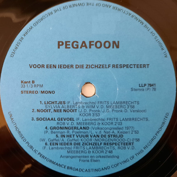 Various : Voor Een Ieder Die Zichzelf Respecteert (LP)