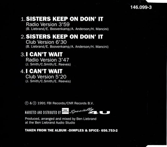 Dimples D : Sisters Keep On Doin' It (CD, Maxi)