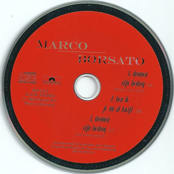 Marco Borsato : Dromen Zijn Bedrog (CD, Maxi)