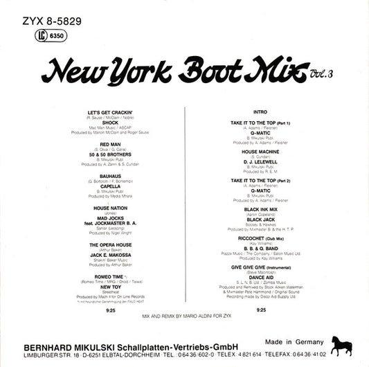 Various : New York Boot Mix Vol. 3 (CD, Mini, Maxi, Mixed)