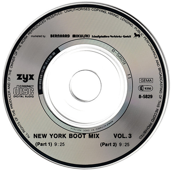 Various : New York Boot Mix Vol. 3 (CD, Mini, Maxi, Mixed)