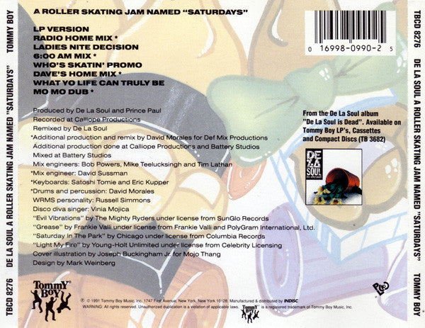 De La Soul : A Roller Skating Jam Named "Saturdays" (CD, Maxi, M/Print)