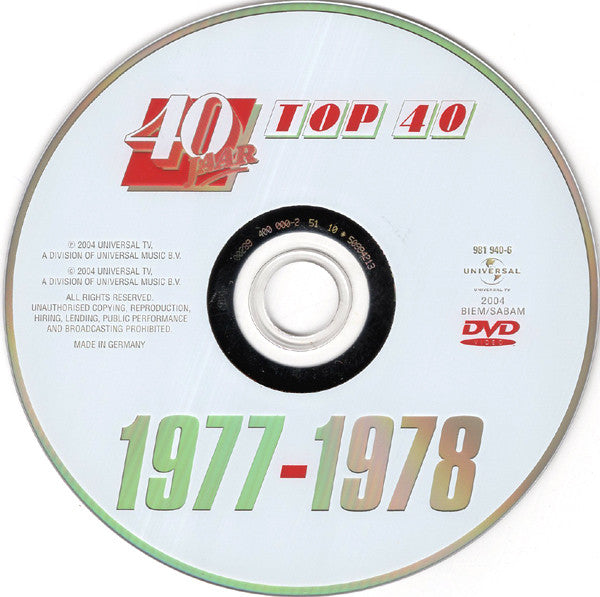 Various : 40 Jaar Top 40 - 1977-1978 (CD, Comp + DVD-V, Comp, PAL)