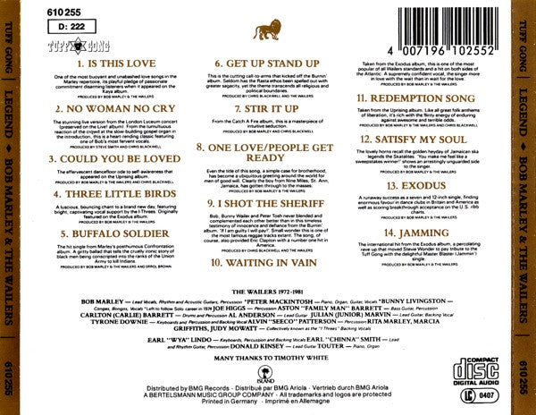 Bob Marley & The Wailers : Legend (The Best Of Bob Marley And The Wailers) (CD, Comp, RE, RM)