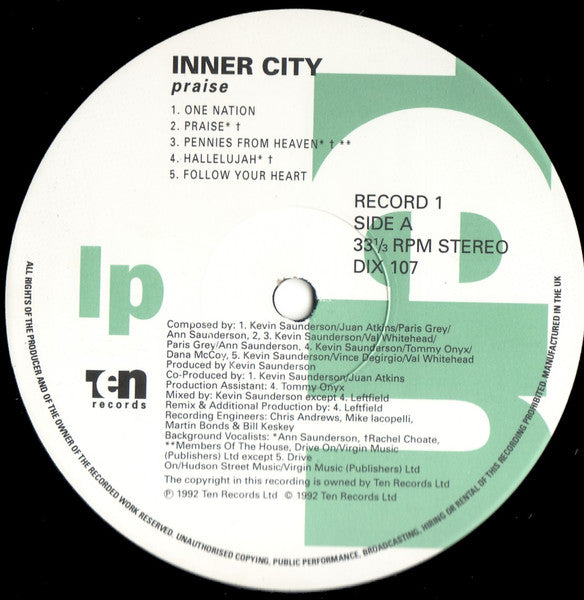 Inner City : Praise  (LP + 12", EP, Bon)