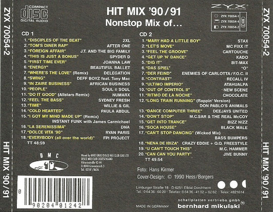 Various : Hit Mix '90/91 (2xCD, Comp, Mixed, Blu)