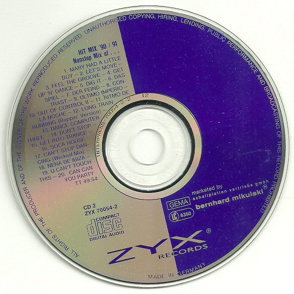Various : Hit Mix '90/91 (2xCD, Comp, Mixed, Blu)