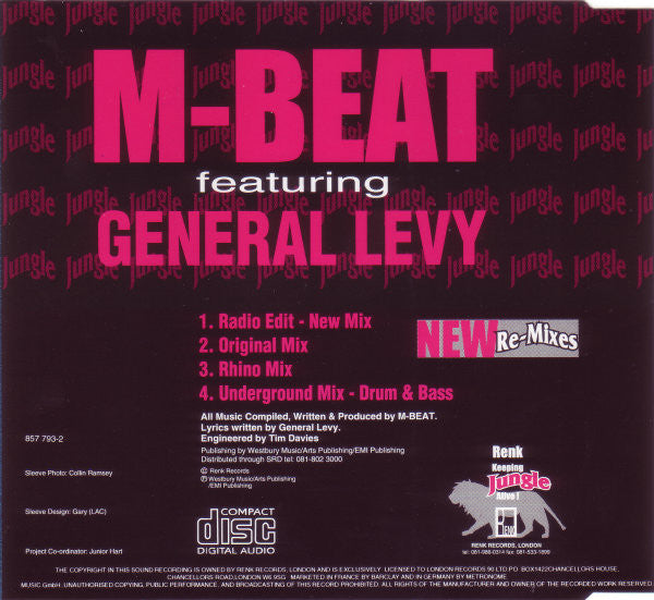 M-Beat Featuring General Levy : Incredible (New Re-Mixes) (CD, Maxi)