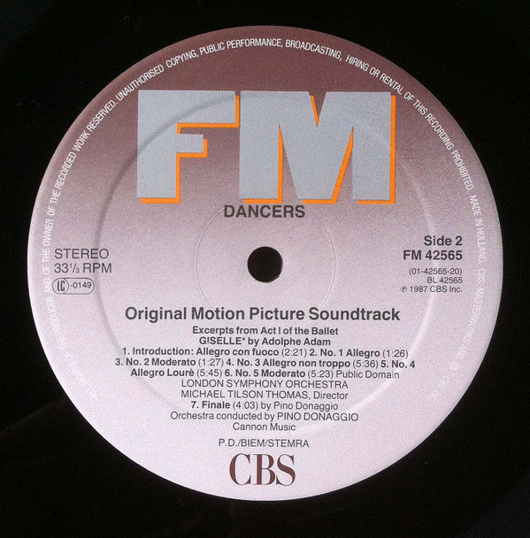 Pino Donaggio : Mikail Baryshnikov - Dancers (Original Motion Picture Soundtrack) (LP, Album)