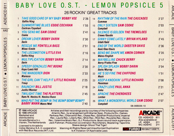Various : Baby Love O. S. T. / Lemon Popsicle 5 (26 Rockin' Great Tracks) (CD, Comp)
