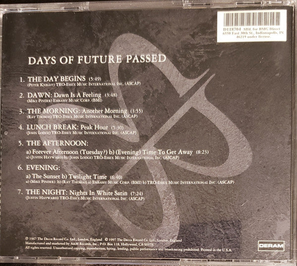 The Moody Blues : Days Of Future Passed (CD, Album, Club, RE, RM)