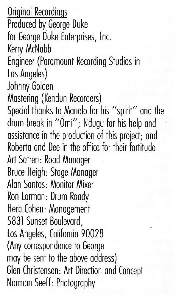 George Duke : Reach For It (CD, Album, RE)