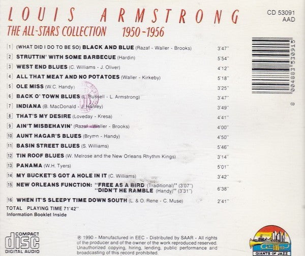 Louis Armstrong And His All-Stars : The All-Stars Collection 1950-1956 (CD, Comp)