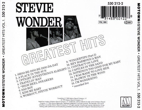 Stevie Wonder : Greatest Hits Vol. 1 (CD, Comp, RE)