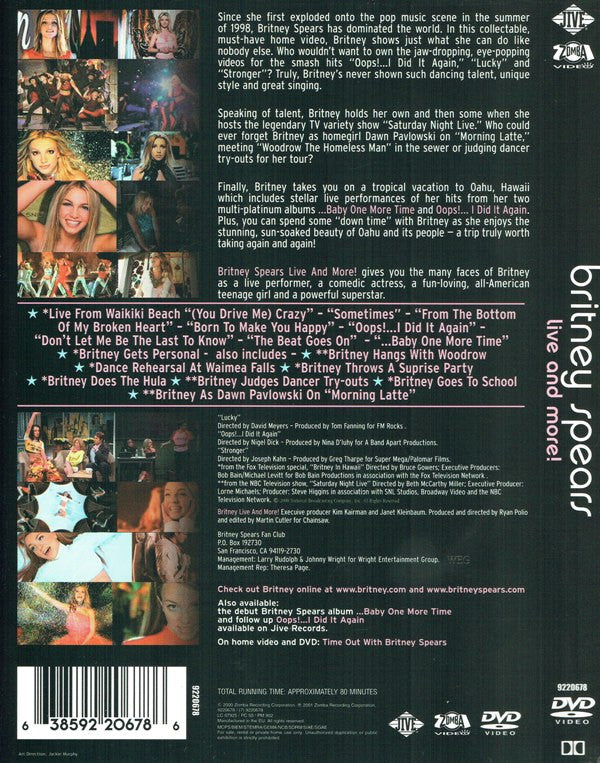 Britney Spears : Live And More! (DVD-V, PAL)