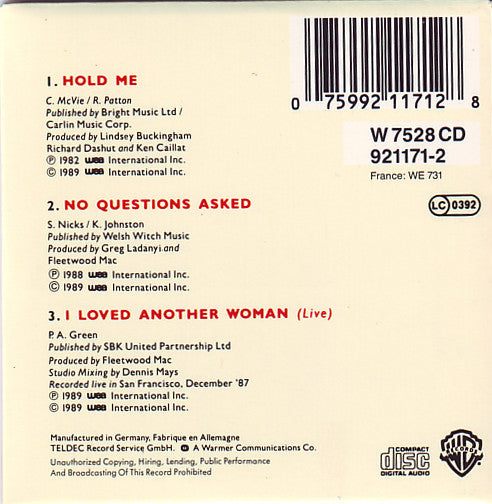 Fleetwood Mac : Hold Me (CD, Mini, Single, Min)