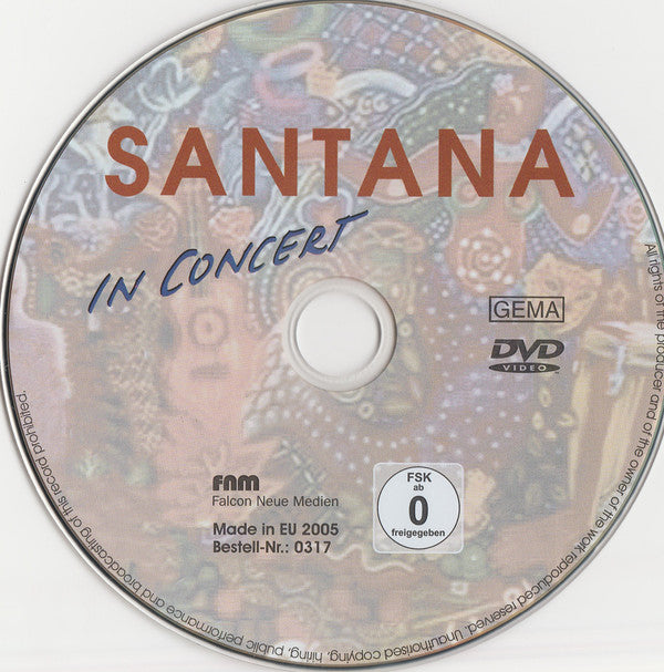 Santana : In Concert (DVD-V, RE, Multichannel, PAL, Bon)