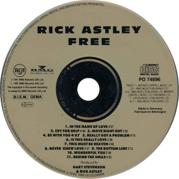 Rick Astley : Free (CD, Album)