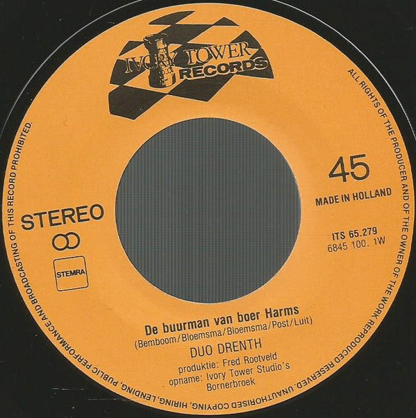 Duo Drenth : De Buurman Van Boer Harms (7", Single)