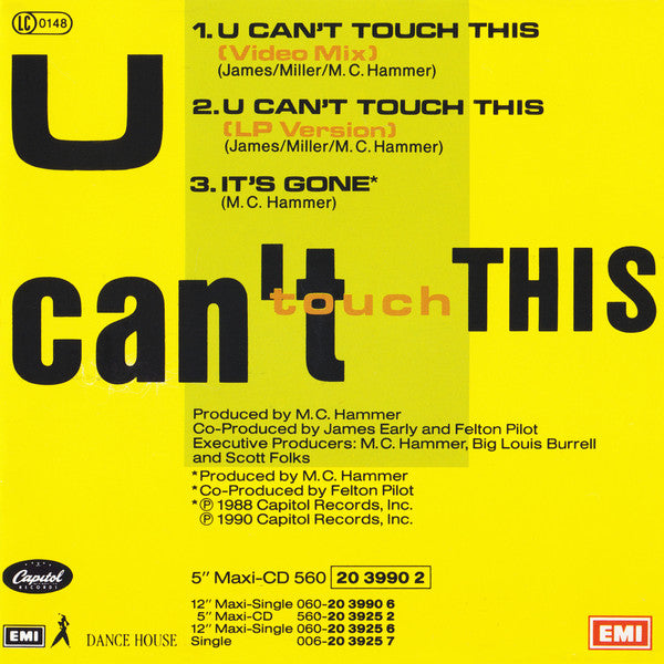 MC Hammer : U Can't Touch This (Remix) (CD, Maxi)