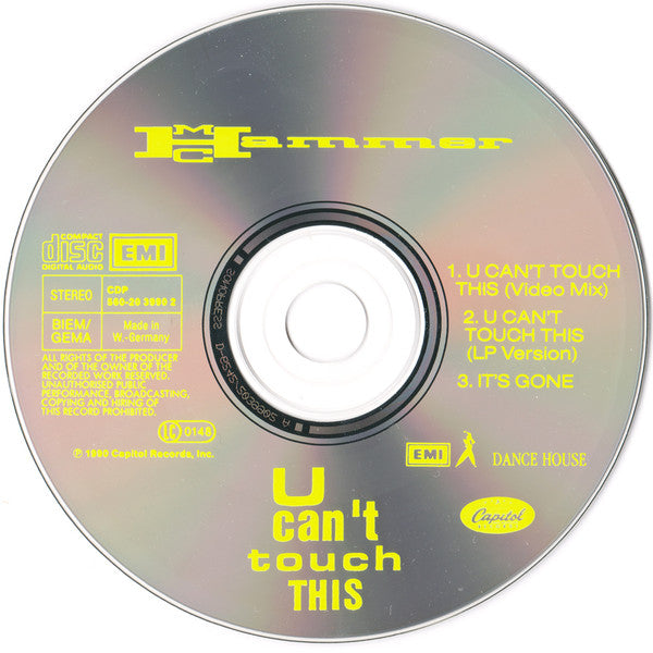 MC Hammer : U Can't Touch This (Remix) (CD, Maxi)