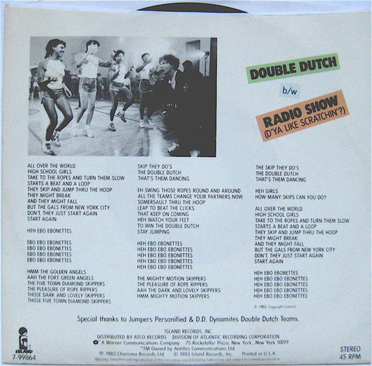 Malcolm McLaren : Double Dutch (7", Styrene, AR )