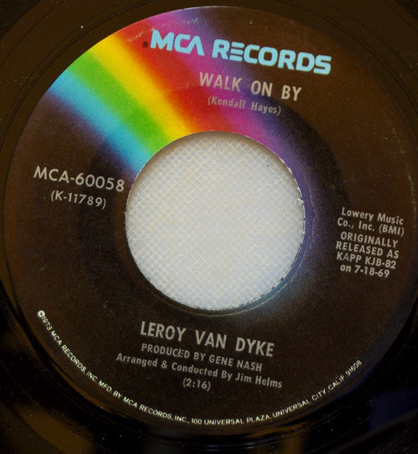 Leroy Van Dyke : Walk On By / Auctioneer (7", Single, RE)