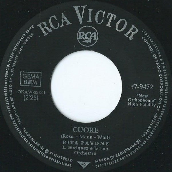 Rita Pavone : Cuore / Amore-Twist (7", Single)