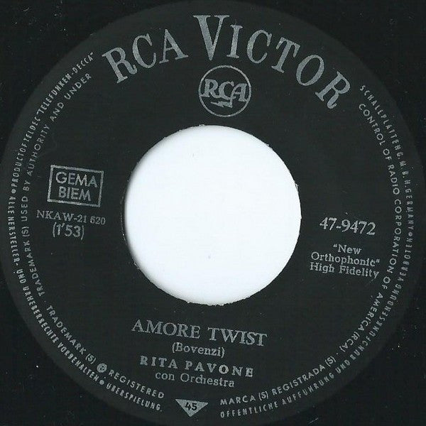 Rita Pavone : Cuore / Amore-Twist (7", Single)
