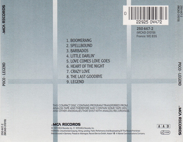 Poco (3) : Legend (CD, Album, RE)