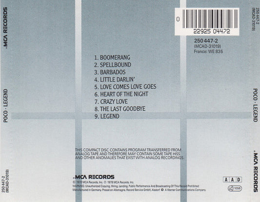Poco (3) : Legend (CD, Album, RE)