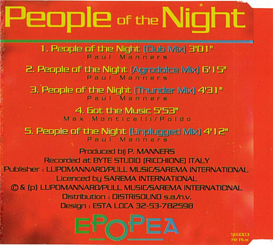 Epopea : People Of The Night (CD, Maxi)
