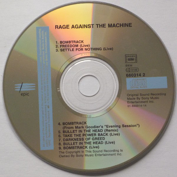 Rage Against The Machine : Bombtrack (CD, Maxi, S/Edition, Spe)
