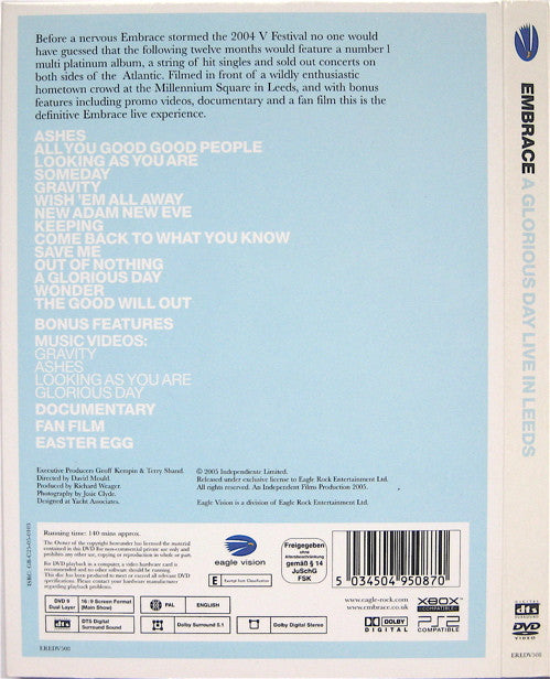 Embrace : A Glorious Day - Live In Leeds (DVD-V + CD)