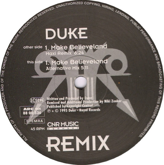 Duke : Make Believeland (Remix) (12")