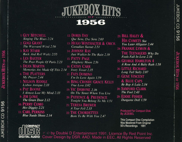 Various : Jukebox Hits Of 1956 (CD, Comp, Mono, RM)