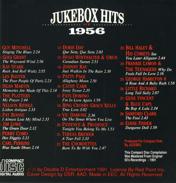 Various : Jukebox Hits Of 1956 (CD, Comp, Mono, RM)