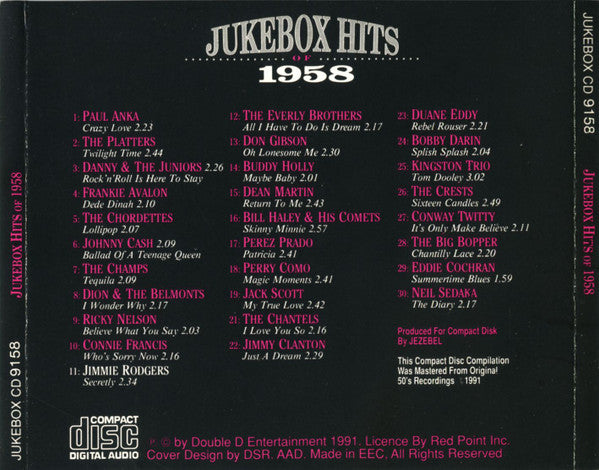 Various : Jukebox Hits Of 1958 (CD, Comp, RM)