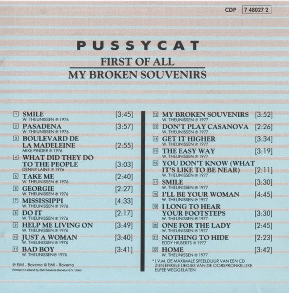 Pussycat (2) : First Of All / My Broken Souvenirs (CD, Comp)