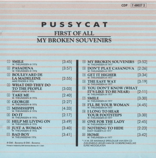 Pussycat (2) : First Of All / My Broken Souvenirs (CD, Comp)