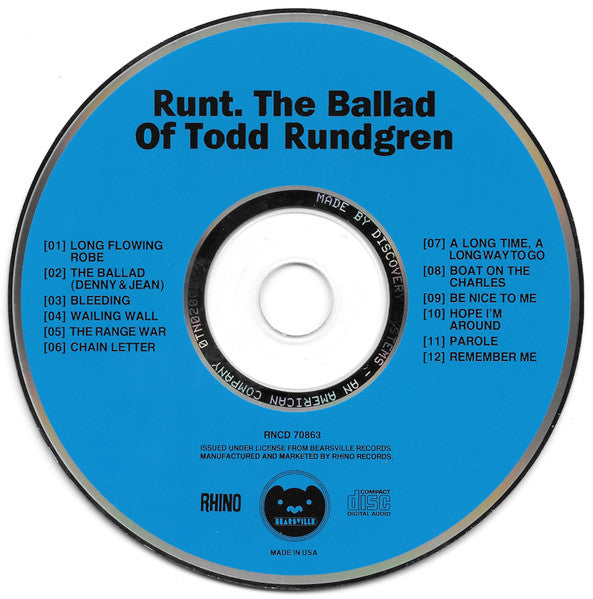 Runt.* : The Ballad Of Todd Rundgren  (CD, Album, RE, Dis)