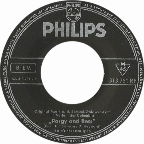 George Gershwin, DuBose Heyward, Ira Gershwin : An Original Sound Track Recording - The Samuel Goldwyn Motion Picture Production Of Porgy And Bess (7", Single)