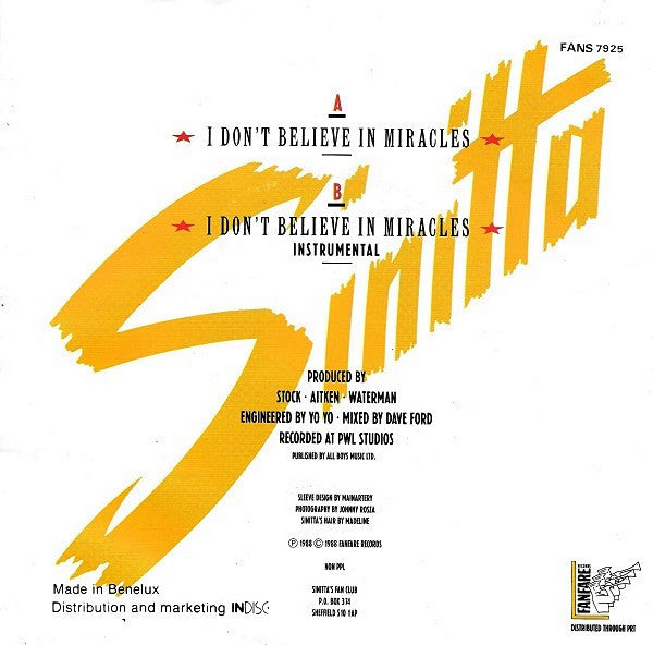 Sinitta : I Don't Believe In Miracles (7", Single)