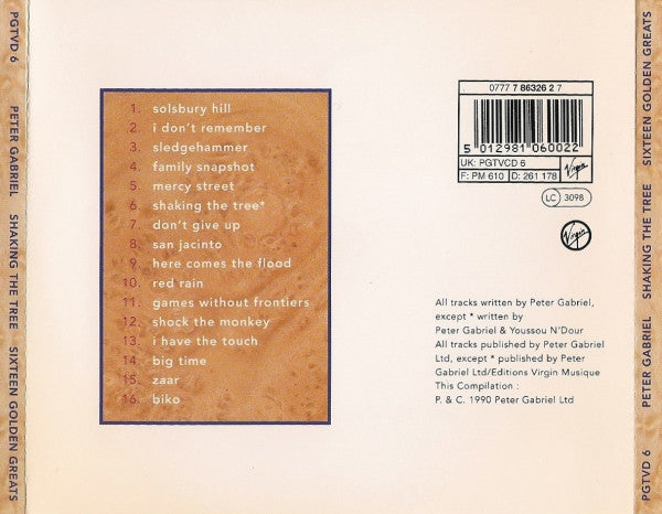 Peter Gabriel : Shaking The Tree: Sixteen Golden Greats (CD, Comp)