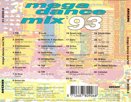 Various : Mega Dance Mix '93 (A 30 Traxx Non Stop Mix) (CD, Mixed)