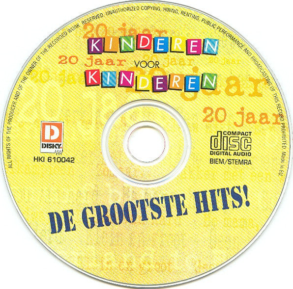 Kinderen Voor Kinderen : 20 Jaar, De Grootste Hits! (CD, Comp)