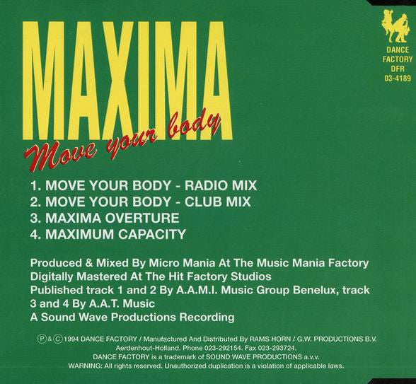Maxima : Move Your Body (CD, Maxi)