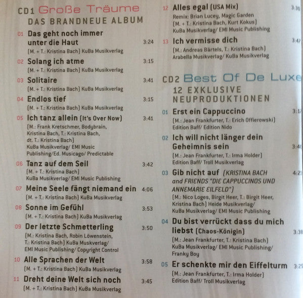 Kristina Bach : Große Träume (2xCD, Album)